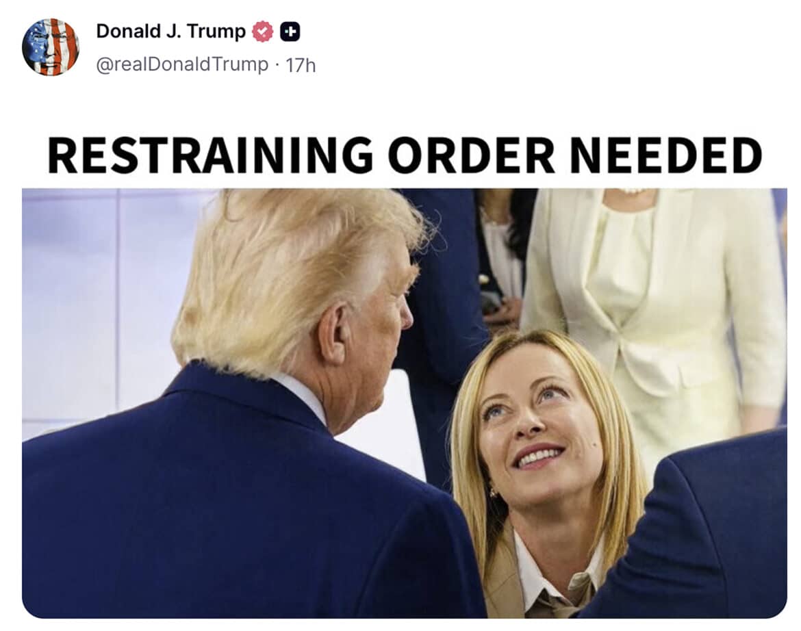 Trump attacco meme Meloni